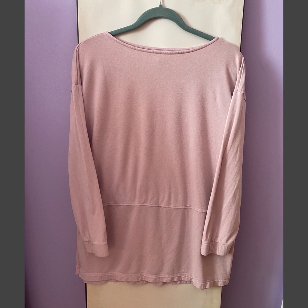 J. Jill L Long Sleeve Plain Light Pink Blouse